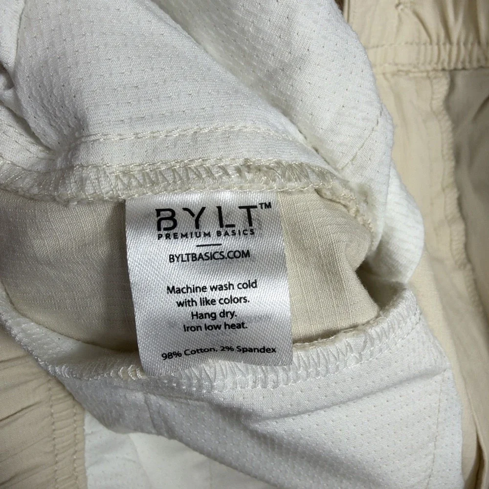 BYLT Weekender Shorts Mens Medium Sand Beige‎ Cargo Stretch Casual Drawstring